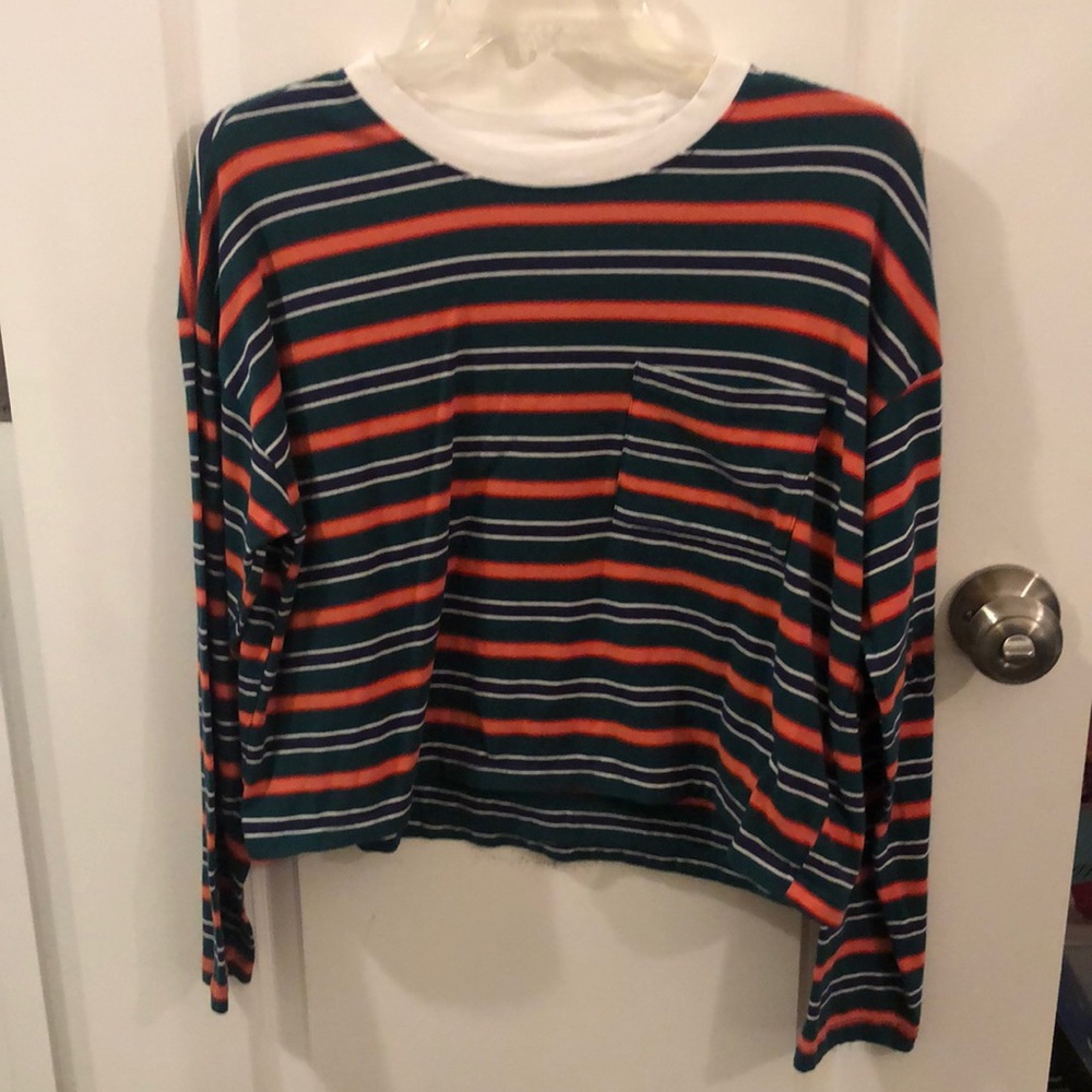 Striped long sleeve top